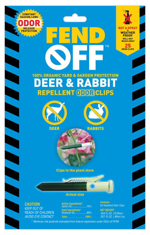 Fend Off Deer & Rabbit Repellent Odor Clips Packaging