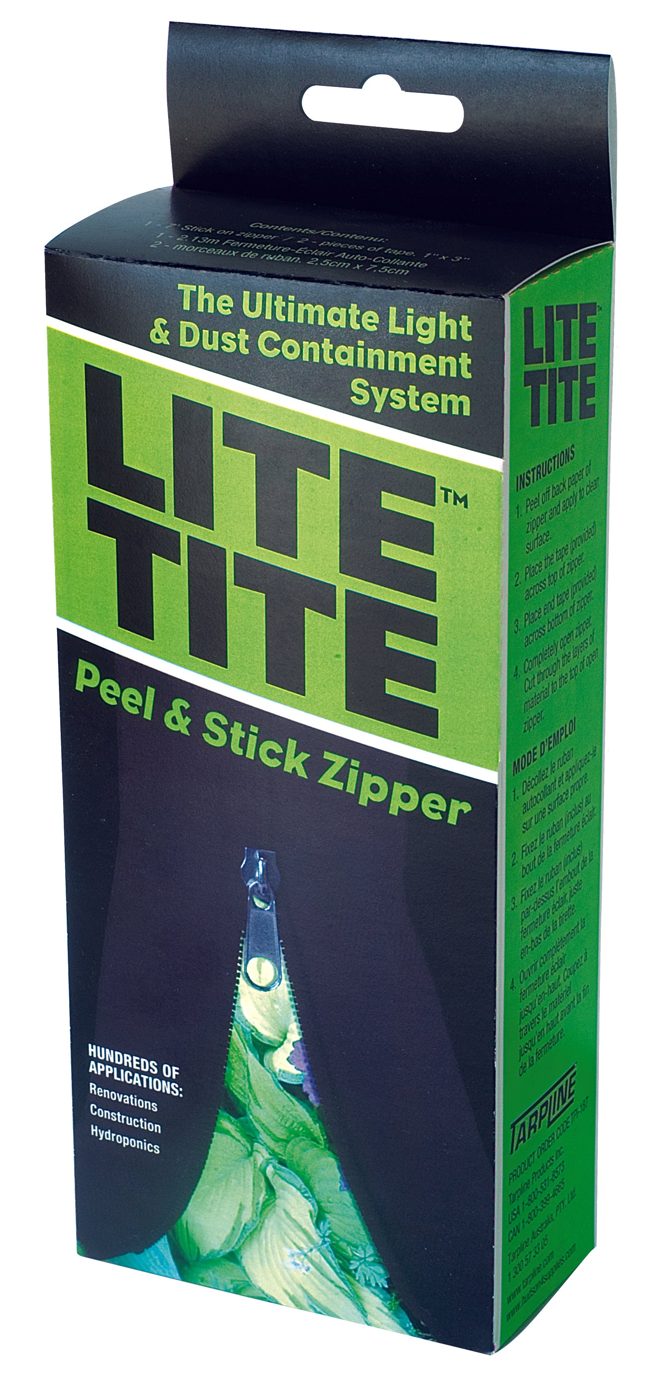 Lite Tite Peel & Stick Zipper: close up image of the packaging's front cover