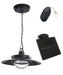 Nature Power Hanging Solar Shed Light, including the LED light fixture, solar panel and remote.