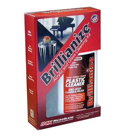 Plastic Cleaner Kit by Brillianize for polycarbonate - image of the package on a white background