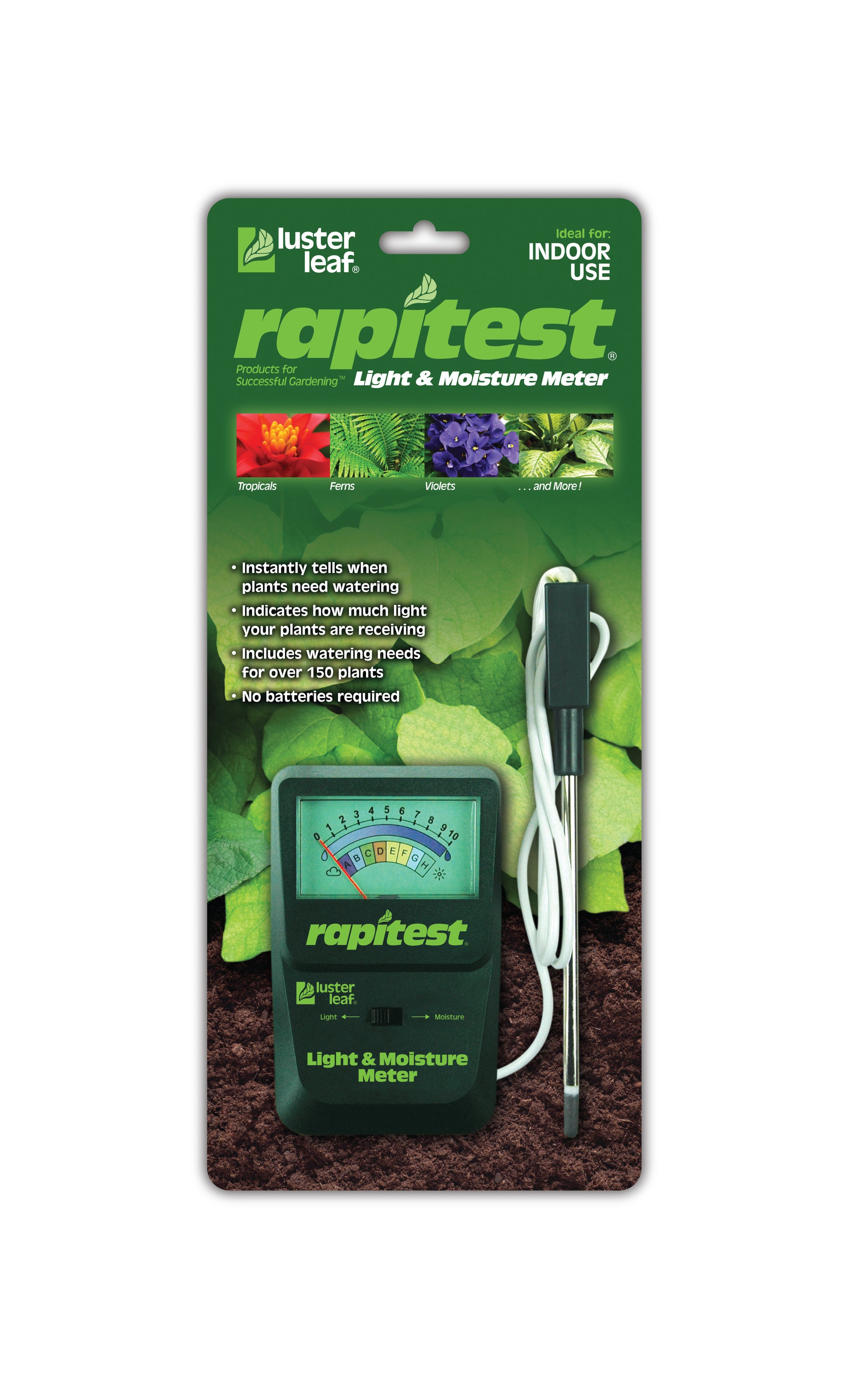 RapiTest Light & Moisture Meter packaging showing the product against a white background.