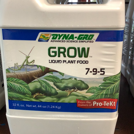 Dyna-Gro Liquid Grow 7-9-5, 1 qt concentrate - front image of the container