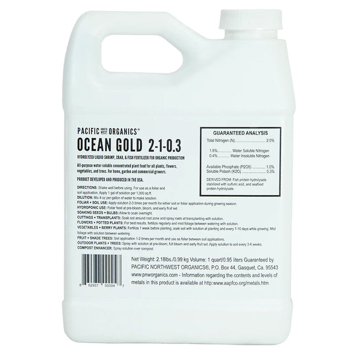 Ocean Gold 2-1-0.3 by Pacific Northwest Organics, 1 qt concentrate