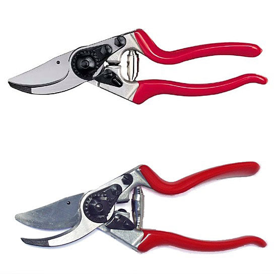 Felco Pruners 8 - 8-1/2" length, designed with forward-angled blades for comfortable cutting