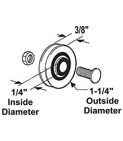 Elite English Sliding Door Wheels, Set of 2