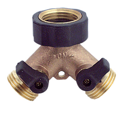 Brass Hose Y with Shut Offs