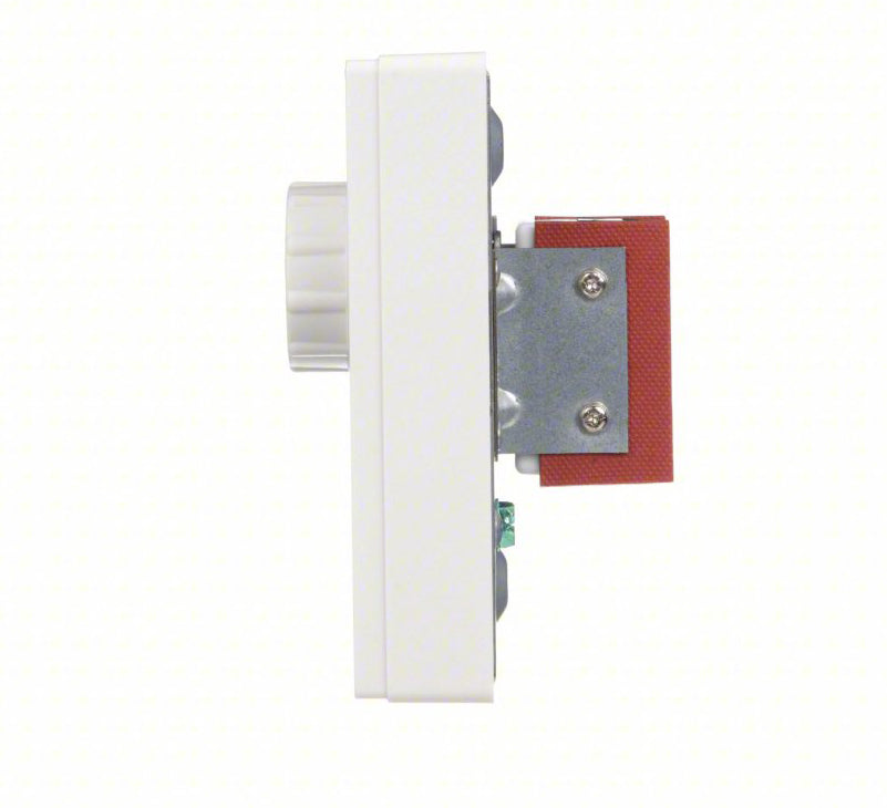 Side view of the wall thermostat against a white background