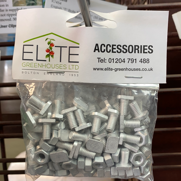 Elite English "T" Nuts & Bolts, 1/2" L